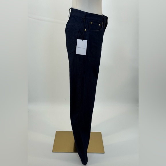 Brandon Maxwell High Rise Classic Straight leg Skinny Dark Blue Denim Size 28 - Picture 9 of 16